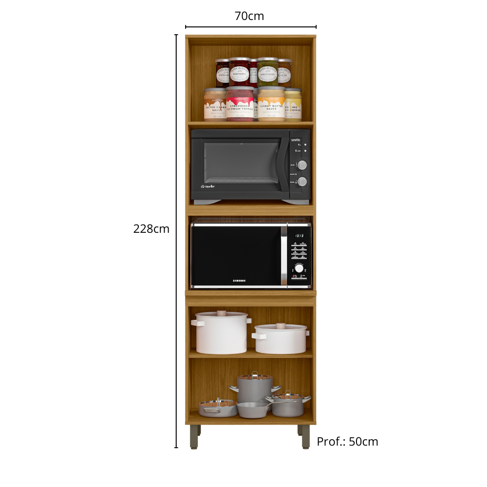 Cozinha Completa 5 Peças sem Tampo Marrom Off Acetinado Criare Poliman - 2