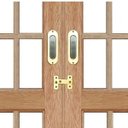 Ver imagem 2 de Porta de Correr Quadriculado 4 Folhas Cedro Arana 215cmx180cmx14cm Madersilva