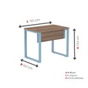 Ver imagem 4 de Escrivaninha Mesa Escritório PE25 90cm Walnut e Azul Dali Cinza