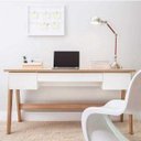 Ver imagem 1 de Escrivaninha Pés Palito Retrô 1,50m com 3 Gavetas 26106 Trend Artesano - Hanover/off White