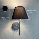 Ver imagem 3 de Kit 2 Arandela Luminária de Parede Clássico Chumbo com Cúpula Preto Ref 19