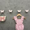 5 Ganchos de Parede Infantil Decoração Borboleta Rosa 5bomk6:rosa - 4