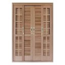 Ver imagem 1 de Porta Balcão de Correr Quadriculado 6 Folhas Cedro Arana 215cmx200cmx15cm Madersilva