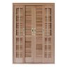 Porta Balcão de Correr Quadriculado 6 Folhas Cedro Arana 215cmx200cmx15cm Madersilva - 1