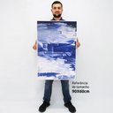 Ver imagem 2 de Quadro Decorativo em Canvas Abstrato Mar Azul TaColado Moldura Flutuante 4,5cm Branca 90 x 60cm