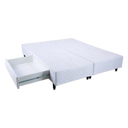 Cama Box Queen Size com Gaveta Mega Colchões Branco - 158x198 - 2
