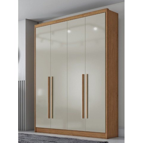 Guarda Roupa Casal Moderni New 4 Portas 3 Gavetas Novo Horizonte Cumaru/Fendi