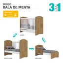 Ver imagem 5 de Berço Nacional e Guarda Roupa Infantil Bala de Menta Rústico Branco - Henn