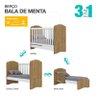 Berço Nacional e Guarda Roupa Infantil Bala de Menta Rústico Branco - Henn - 5
