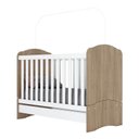 Ver imagem 4 de Berço Nacional e Guarda Roupa Infantil Bala de Menta Rústico Branco - Henn