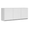 Armário Aéreo Cozinha Planejada Lux 120cm MDF 03 Portas Branco TX Fosco - Abmaza - 1