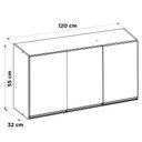Ver imagem 4 de Armário Aéreo Cozinha Planejada Lux 120cm MDF 03 Portas Branco TX Fosco - Abmaza