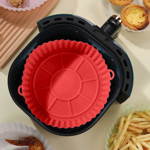 Protetor Forro Reutilizável para Fritadeira Air Fryer Fornos - Vermelho