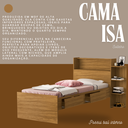 Ver imagem 4 de Cama Isa Solteiro Nature de Mdf com Baú e Nichos para Quarto Estilo Moderno