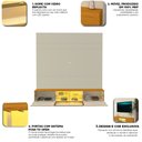 Ver imagem 5 de Painel para TV até 65 Polegadas Luminare 3 Portas com Vidro Reflecta e LED 100% MDF Off White/Natura