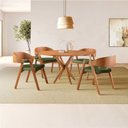 Ver imagem 1 de Conjunto de Mesa Redonda 120 cm com 4 Cadeiras Luna Marrom/Verde Yescasa
