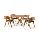 Ver imagem 3 de Conjunto de Mesa Redonda 120 cm com 4 Cadeiras Luna Marrom/Verde Yescasa