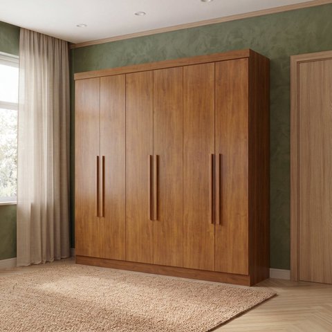 Guarda Roupa Casal 6 Portas 2 Gavetas 180cm