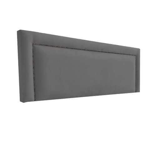 Cabeceira Cama Box Premium Almofadada Lisa Luxo Suede Rbl:casal Painel/cinza