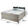 Cama Box Casal Conjugada Ortopédico Alpha Espuma 138x188x52cm Bege / Branco Hellen - 3