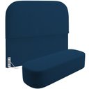 Ver imagem 1 de Cabeceira Cama Box Queen 160cm Lanna com Puff Recamier Doha W01 Suede Azul Marinho - Lyam Decor