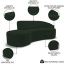 Ver imagem 3 de Sofá Living 2 Lugares 180cm Braço Direito Mozart D06 Veludo Verde - Mpozenato