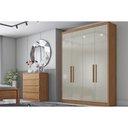 Ver imagem 1 de Guarda Roupa 4 Portas e 3 Gavetas Moderni-sevilha Plus Cumaru-fendi - Novo Horizonte