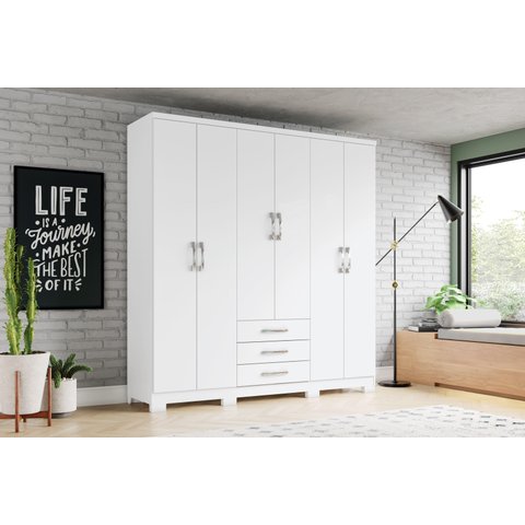 Guarda-roupa Caju 06 Pts. Branco - Henn