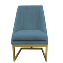 Ver imagem 1 de Cadeira para Sala de Jantar Ana Base de Ferro Suede Azul Tiffany - D'classe Decor