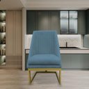 Ver imagem 6 de Cadeira para Sala de Jantar Ana Base de Ferro Suede Azul Tiffany - D'classe Decor