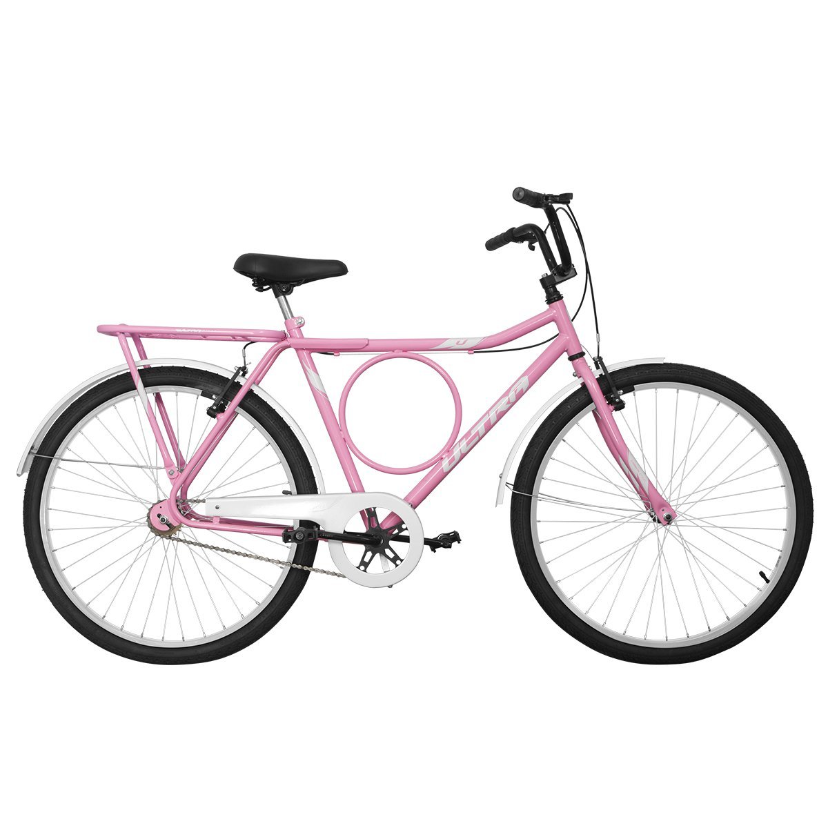 26 Rosa Bicicleta Ultra Bikes Stronger Vintage Aro 26 Rosa Bebê - Branco ...