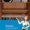 Ver imagem 6 de Guarda Roupa Casal Ripado 4 Portas Buriti Jatobá Acetinado - Santos Andirá