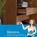 Ver imagem 7 de Guarda Roupa Casal Ripado 4 Portas Buriti Jatobá Acetinado - Santos Andirá