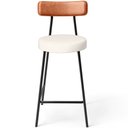 Ver imagem 4 de Banqueta Baixa Cozinha Sala Jantar Bancada Milão L02 Couríssimo Camel Linho Cru - lyam decor Lyam de