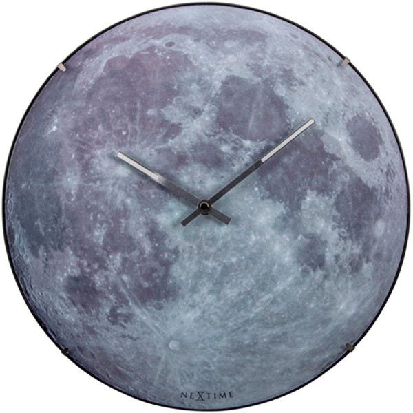 Relógio de Parede Lua Moon Nextimed Brilha no Escuro Metal 35 cm