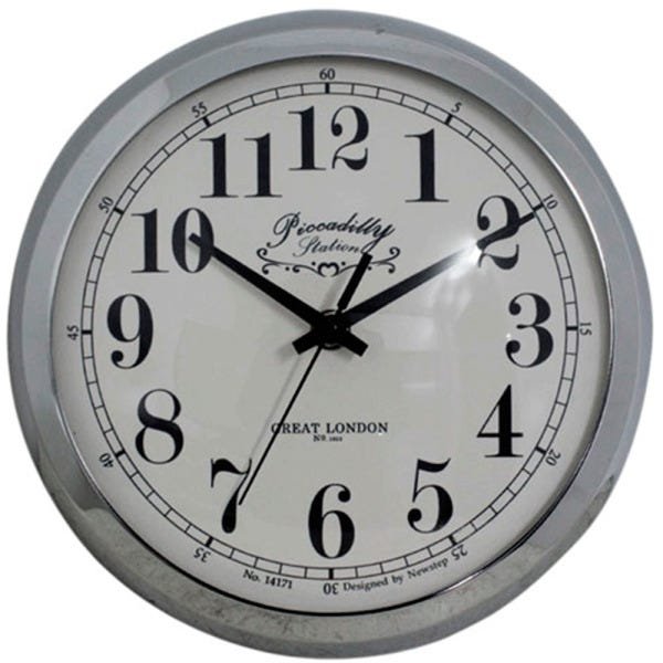 Relógio de Parede Anne Silver Goldway Metal Prateado 24 cm - 1