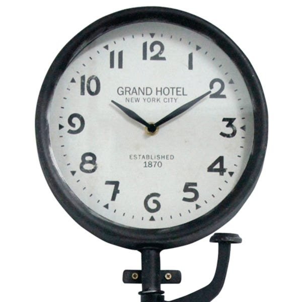 Relógio de Parede com Cabideiro ou Porta Chaves Galvanizado Preto 92 cm - 2