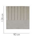 Ver imagem 3 de Cabeceira Carla Pé Plástico 90cm Solteiro para Cama Box Quarto Linho Bege - Gat Magazine