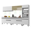 Ver imagem 1 de Armário de Cozinha Compacta 302cm com Leds Veneza Up Multimóveis V2014 Branco/Preto
