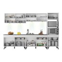 Ver imagem 6 de Armário de Cozinha Compacta 302cm com Leds Veneza Up Multimóveis V2014 Branco/Preto