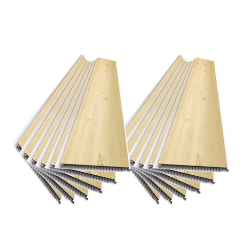 Caixa 12 Barras de Forro de Base Polímera PEAD 295cm x 25cm 0,7cm de Espessura Teto Leve Formaco Decor Cinza/Garapeira