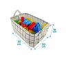 Kit 2 Cesto Organizador De Brinquedos Tecido Retangular Dobrável Multiuso Caixa Decorativa Qd Branco - 3