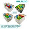 Kit 2 Cesto Organizador De Brinquedos Tecido Retangular Dobrável Multiuso Caixa Decorativa Qd Branco - 6