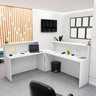 Balcão Atendimento de Canto em L Recepção/consultório 1400x600 Netmobil - Branco - 2
