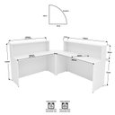 Ver imagem 4 de Balcão Atendimento de Canto em L Recepção/consultório 1400x600 Netmobil - Branco