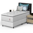 Ver mais imagens de Conjunto Box Solteiro Mola Prodormir Hercules New Branco