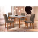 Ver imagem 1 de Conjunto: Mesa Sala Jantar Londrina Tampo Madeirado C/ Vidro Curvo 120x80cm e 4 Cadeiras Londrina