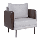 Ver imagem 1 de Poltrona Decorativa Orion Via Encanto Linho Cinza/Courano Marrom