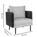 Ver imagem 3 de Poltrona Decorativa Orion Via Encanto Linho Cinza/Courano Marrom