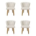Ver imagem 1 de Kit 4 Cadeiras Flor para Quarto Penteadeira - Balaqui Decor Cor:bege